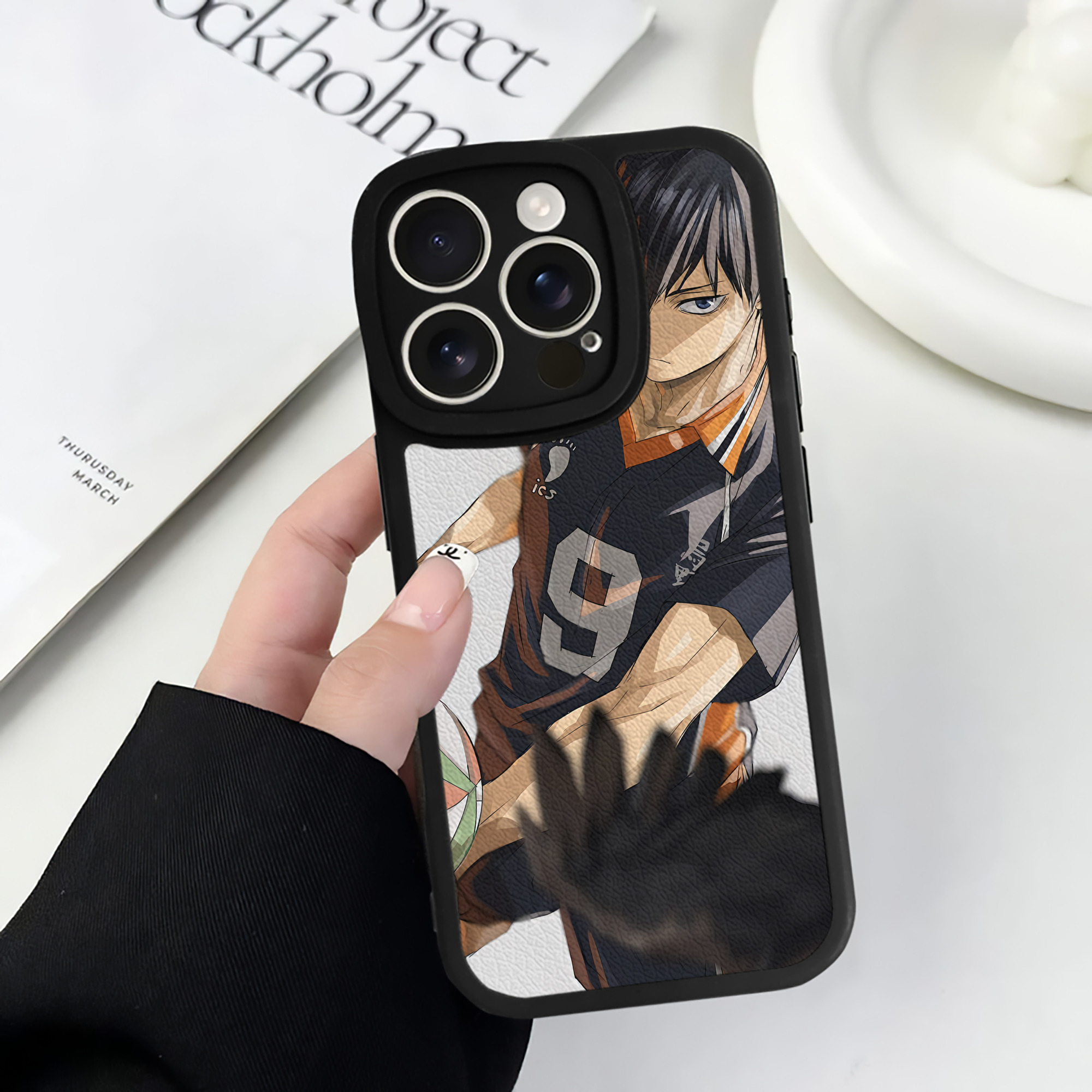 （画像用） ハイキュー!! Haikyu!! 【iPhone 16シリーズ対応】シリコンスマホケース（レザー調） 材質：シリコン